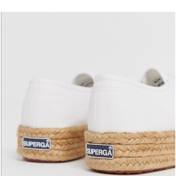 Suprega Trendy White Platform Espadrille Sneakers Size 7/38 - Picture 3 of 12
